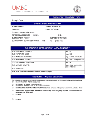 Subrecipient Commitment Form