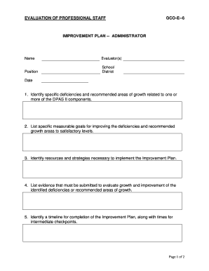 GCO-E-6 Improvement Plan for Administrators
