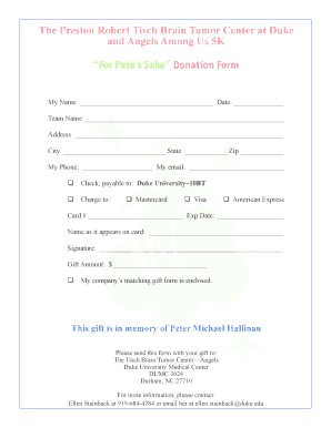 For Pete's Sake Donation Form