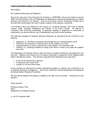 e-mail to all students taking CS programmes/courses