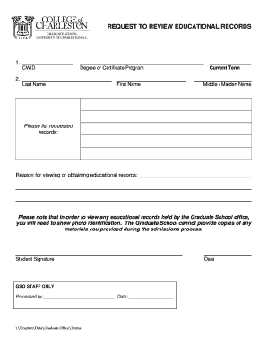Request to Review Educational Records