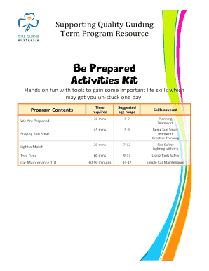 Be Prepared Activities Kit