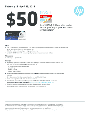 HP LaserJet Print Cartridges Rebate Form