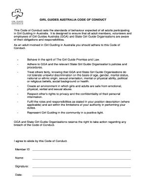 Girl Guides Australia Code of Conduct