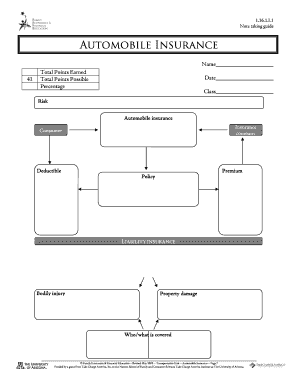 Automobile Insurance Note Taking Guide