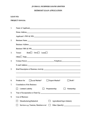 Bizboost loan application