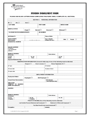 Pension Enrollment Form
