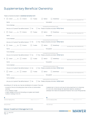 Supplementary Beneficial Ownership Form