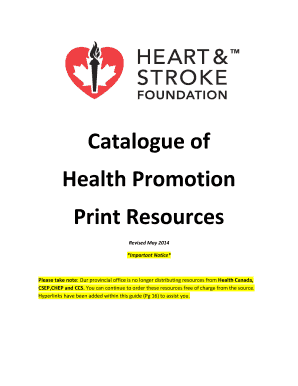 Heart and Stroke Foundation Health Promotion Print Resources