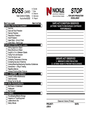 Safety Observation Form