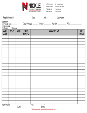 Purchase Requisition Form