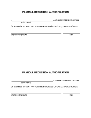 Payroll Deduction Authorization