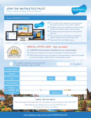 Mathletics Pilot Program Subscription