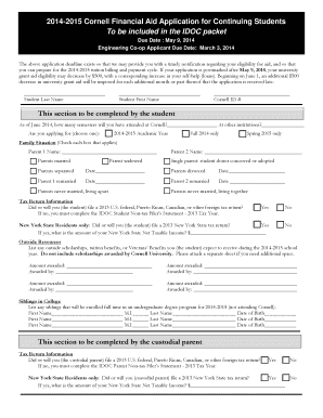Cornell Financial Aid Application for Continuing Students