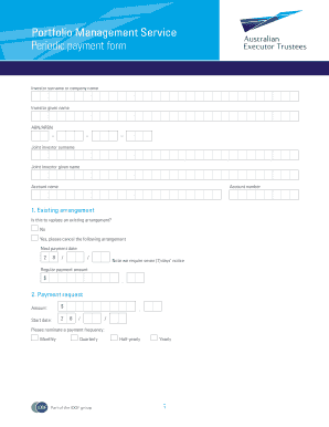 AET Portfolio Management Service Periodic Payment Form