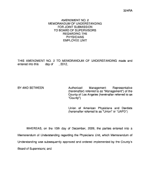 Format of memorandum - MEMORANDUM OF UNDERSTANDING FOR JOINT SUBMISSION TO BOARD