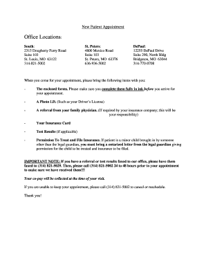 New Patient Appointment Form