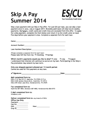 Skip A Pay Loan Request Form
