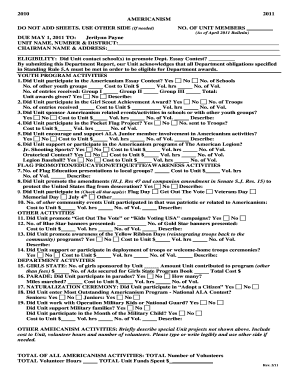 Americanism Department Report