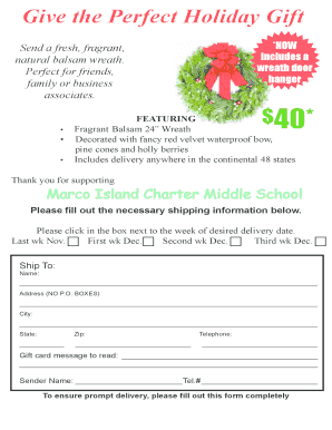 Balsam Wreath Order Form