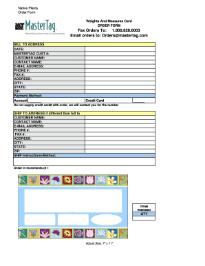 Native Plants Order Form