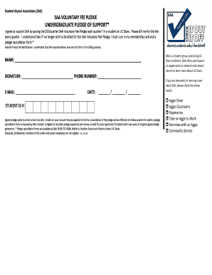 UC Davis SAA Voluntary Fee Pledge