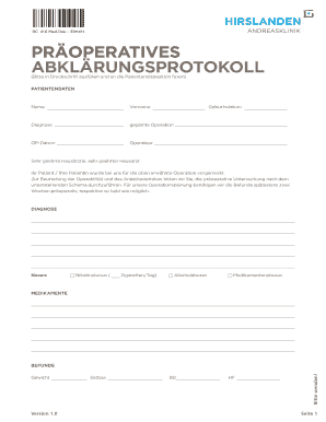 Präoperatives Abklärungsprotokoll