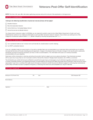 Veterans Post-Offer Self-Identification Form