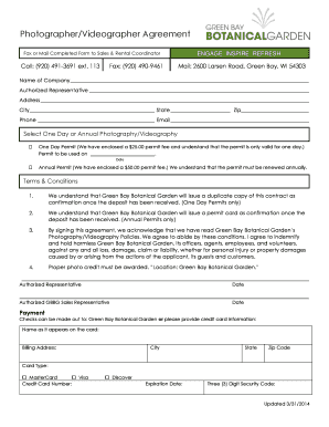 P45 ireland - Photographer/Videographer Agreement Fax or Mail Completed Form to Sales &amp - gbbg