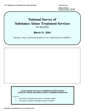 National Survey of Substance Abuse Treatment Services Form