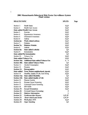 Massachusetts Behavioral Risk Factor Surveillance System Survey