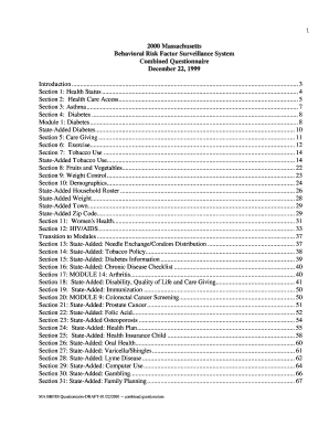 Massachusetts Behavioral Risk Factor Surveillance System Questionnaire
