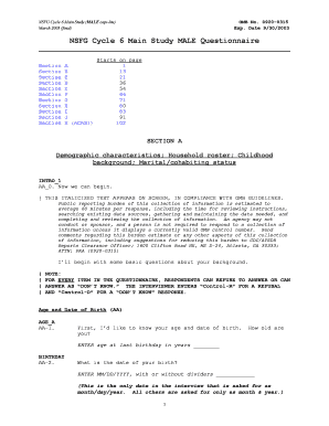 NSFG Cycle 6 Male Questionnaire