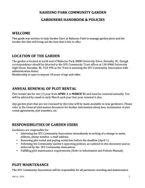 Naheeno park community garden gardeners handbook - UniverCity