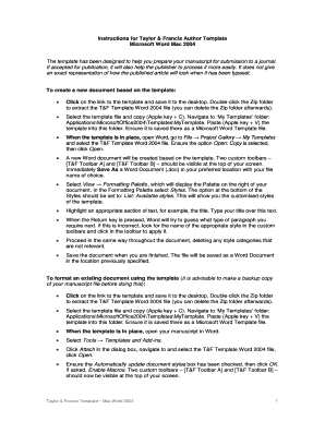 Taylor & Francis Author Template