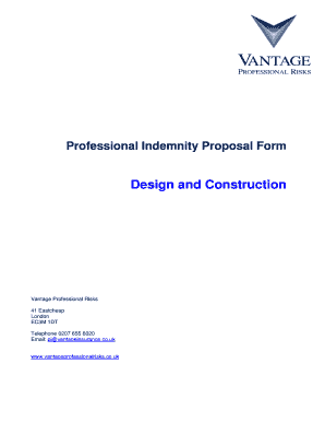 Professional Indemnity Proposal Form