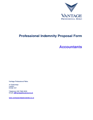 Professional Indemnity Proposal Form for Accountants