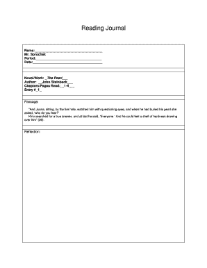 Reading Journal Template