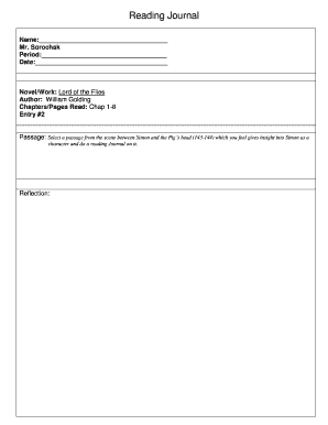 Reading Journal Template