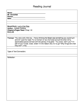 Reading Journal Template