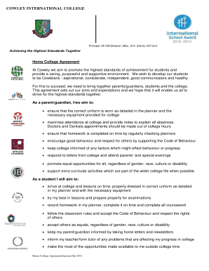 Home College Agreement