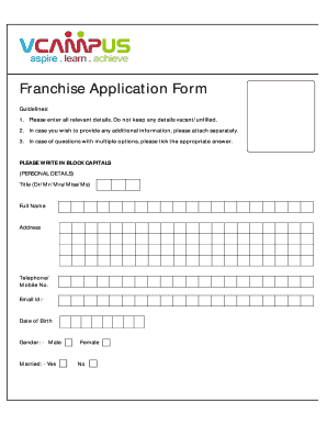 Franchise Application Form