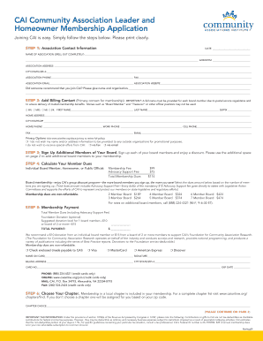 Community Association Leader Membership Application