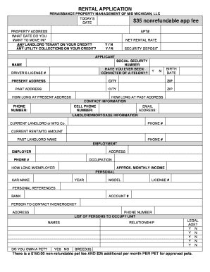 Rental Application Form