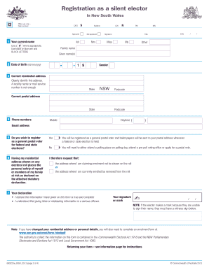 Silent Elector Registration Form