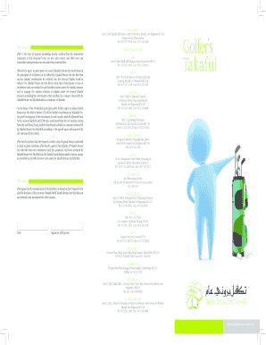 Golfer's Takaful Proposal Form