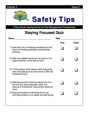 Staying Focused Quiz