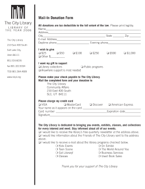 Mail-In Donation Form