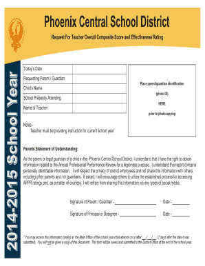 Parent Request for Teacher Performance Review