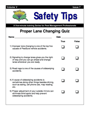Proper Lane Changing Quiz